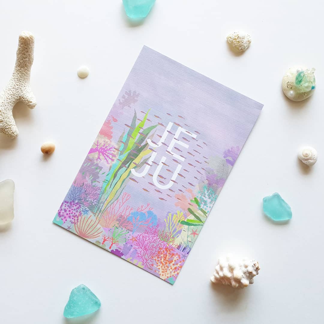 제주 엽서 시리즈 - 산호정원(핑크) 상세