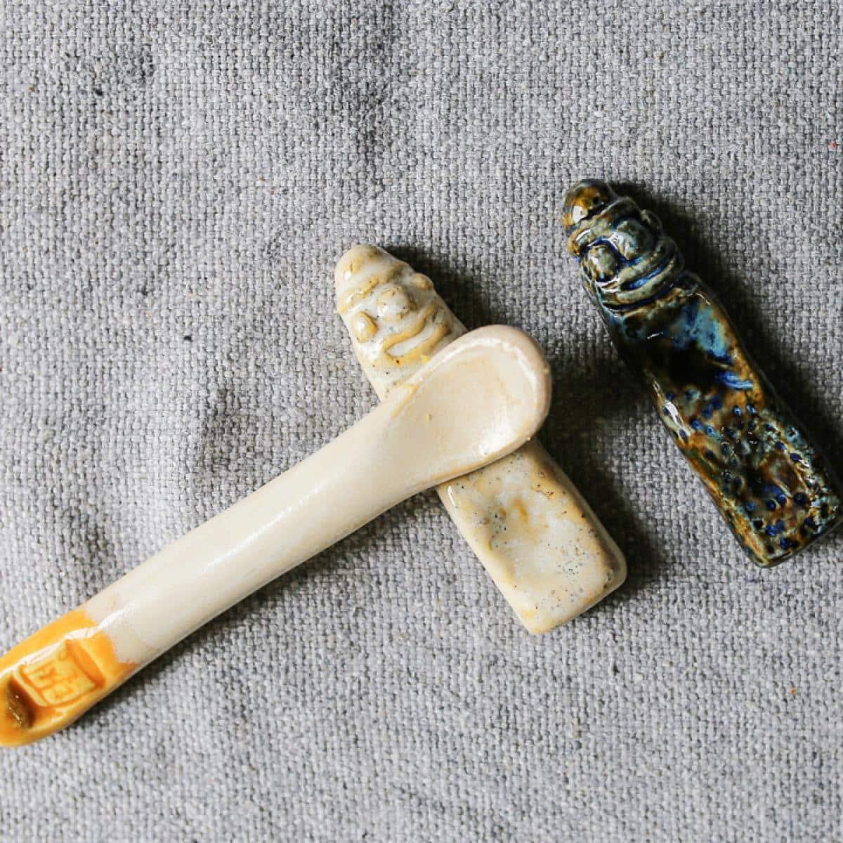 주연공방 도자기 물고기 명함꽂이 및 수저받침