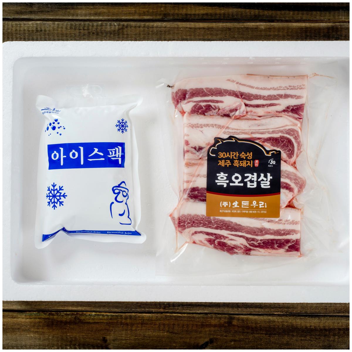 [냉장]30숙성 제주 흑돼지 오겹살 500g