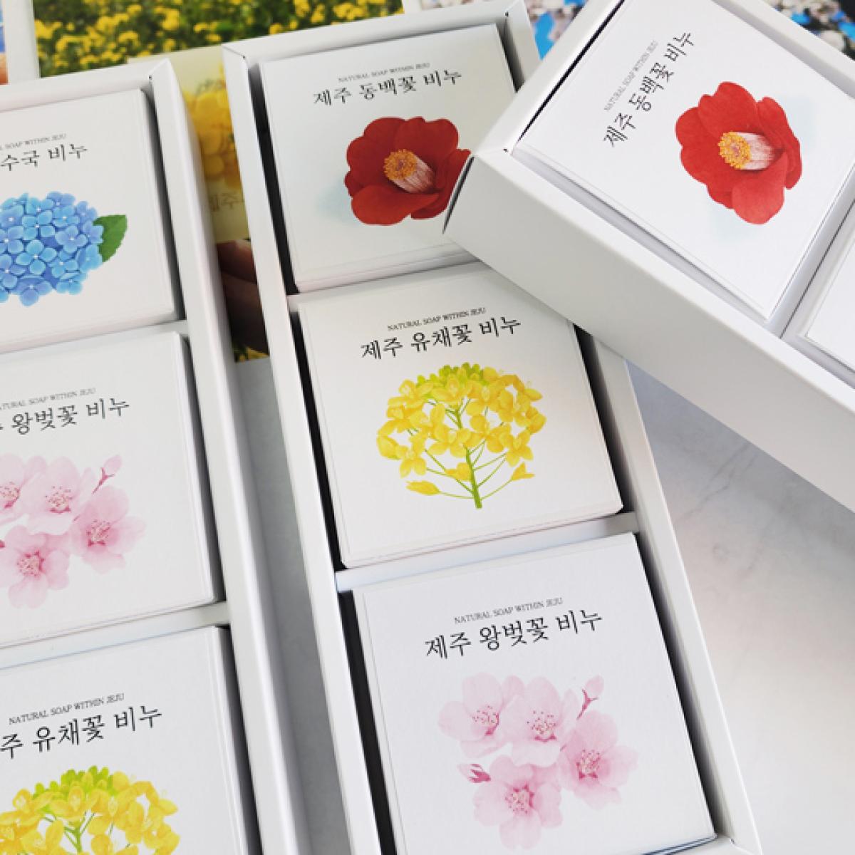 제주꽃 비누 3구