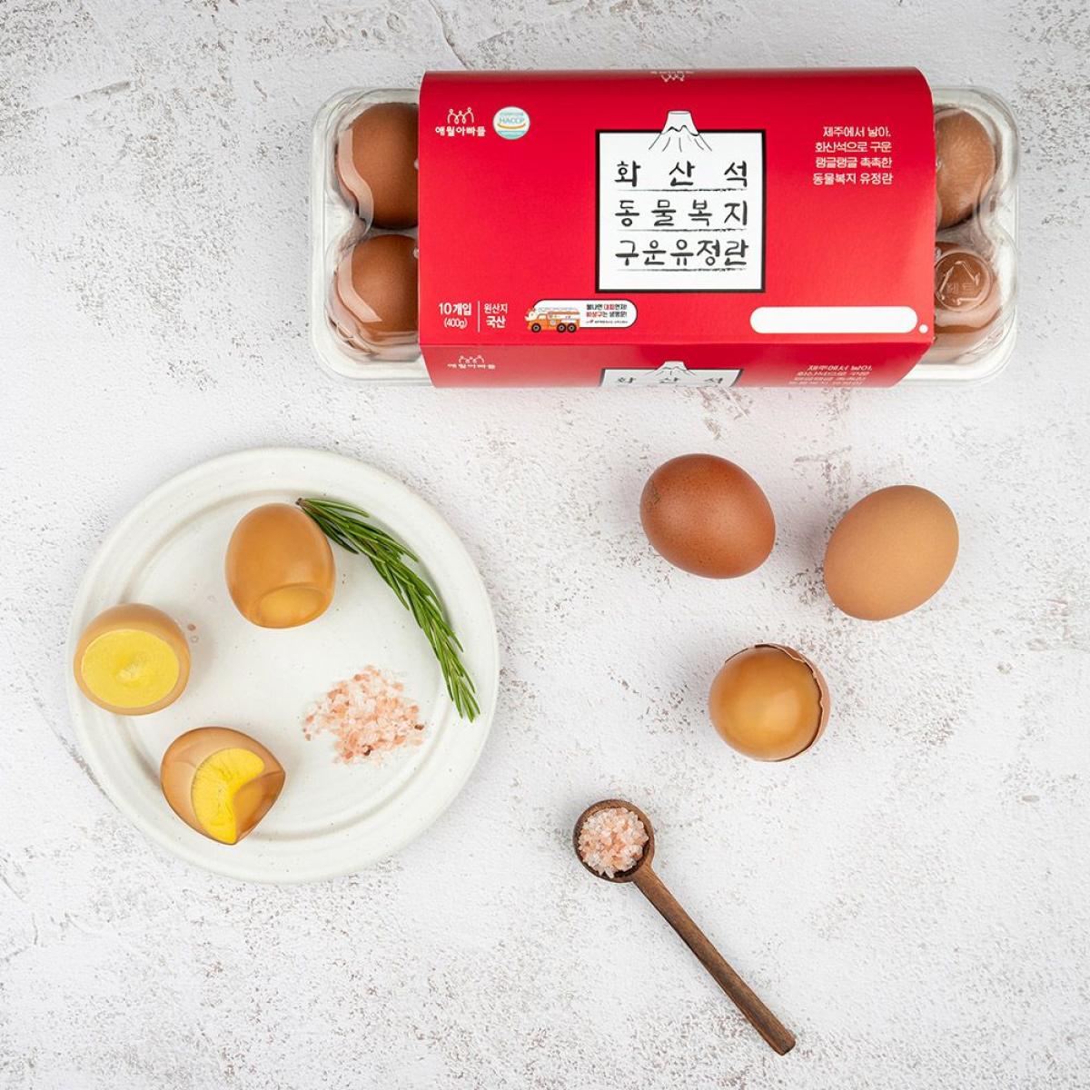 애월아빠들 제주 화산석 동물복지 구운 유정란