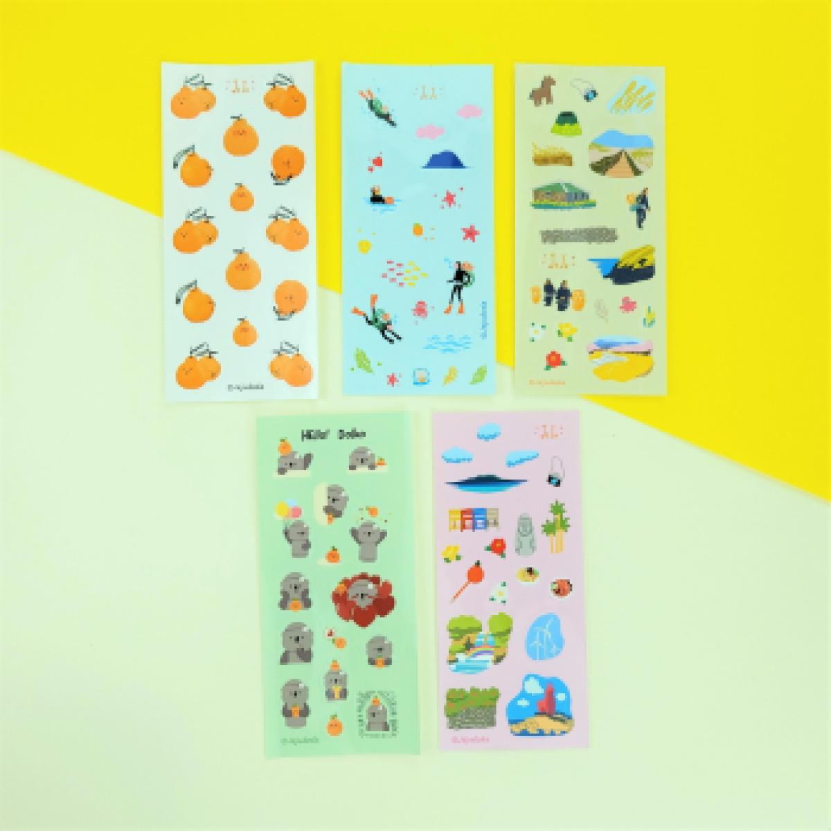 제주도다 제주 일러스트 스티커 5종