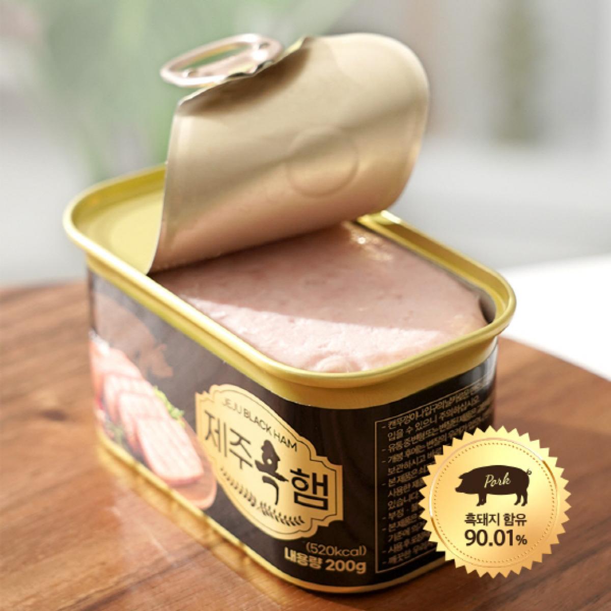 제주하우스 흑돼지 캔햄 200g x 5EA ~10EA